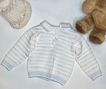 Load image into Gallery viewer, White|Blue Knit Sweater Set
