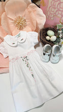 Load image into Gallery viewer, WHITE/PINK ROSEBUD DRESS
