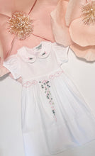 Load image into Gallery viewer, WHITE/PINK ROSEBUD DRESS
