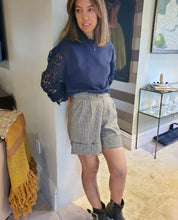 Load image into Gallery viewer, NAVY LACE SWEATSHIRT
