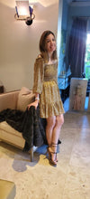 Load image into Gallery viewer, GOLDEN SHEER FLORAL DRESS
