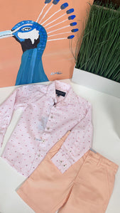 PINK/WINE DOTTED DRESS SHIRT