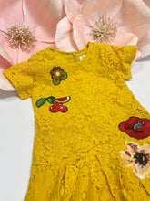 Load image into Gallery viewer, MUSTARD FLORAL LACE DRESS
