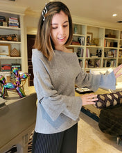 Load image into Gallery viewer, GREY OFF-SHOULDER SWEATER
