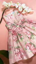 Load image into Gallery viewer, PINK ROSE PRINT LINEN DRESS
