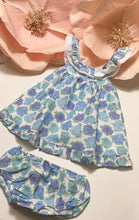 Load image into Gallery viewer, BLUE/GREEN HYDRANGEA DRESS
