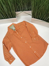 Load image into Gallery viewer, ORANGE/WHITE CHECKERED SHIRT
