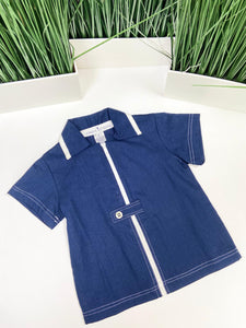 NAVY BLUE ZIPPER SHIRT