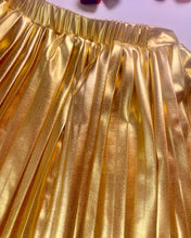 Load image into Gallery viewer, GOLD PLEATED SKIRT
