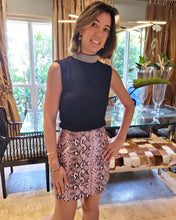 Load image into Gallery viewer, PINK PYTHON LEATHER SKIRT
