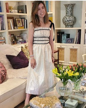 Load image into Gallery viewer, Gold Check Jacquard Dress w/ Black Contrast Trim
