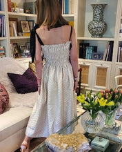 Load image into Gallery viewer, Gold Check Jacquard Dress w/ Black Contrast Trim
