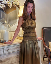 Load image into Gallery viewer, GOLD SMOCKED WAIST MAXI
