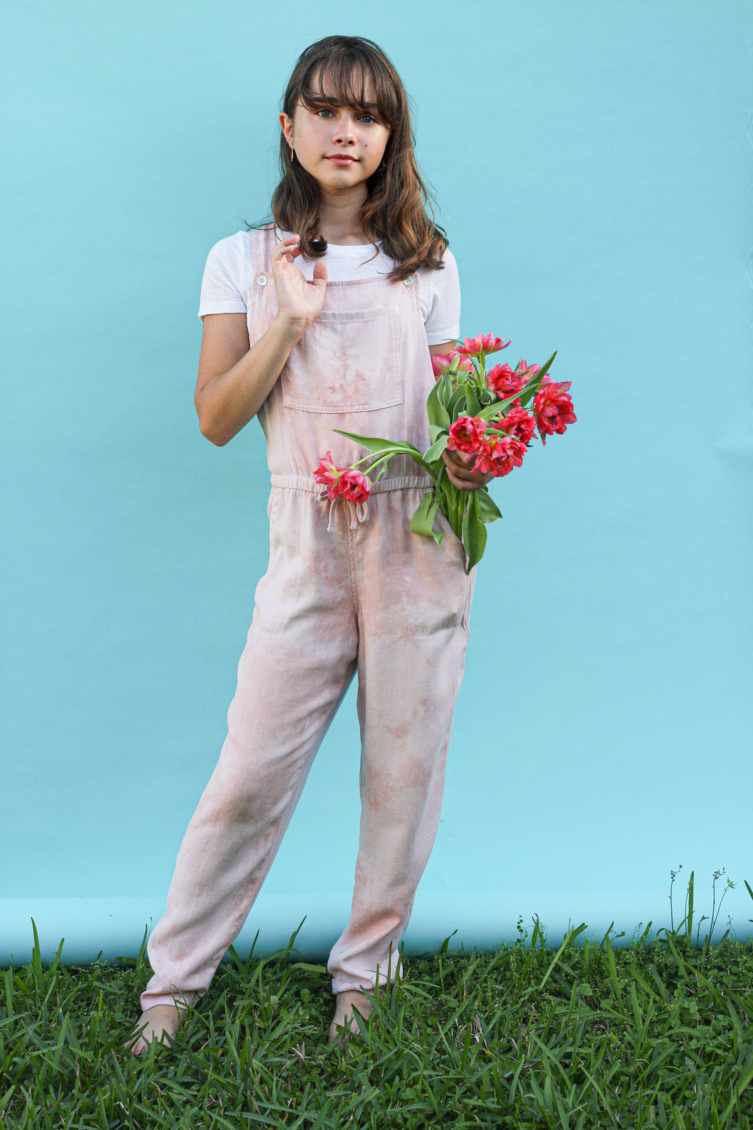 DUSTY ROSE TIE DYE OVERALL