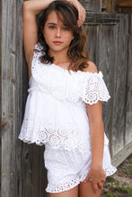 Load image into Gallery viewer, WHITE EYELET OFF-SHOULDER TOP
